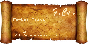 Farkas Csaba névjegykártya